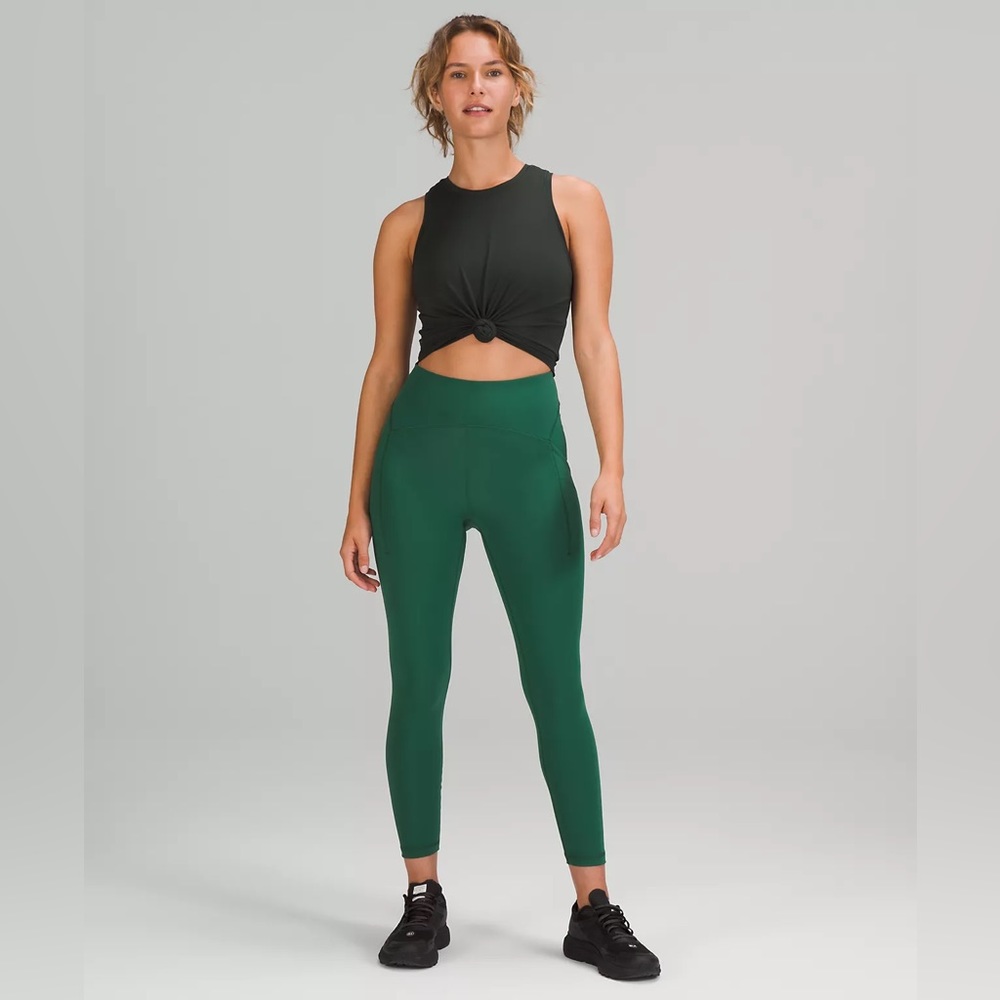 Lululemon Power Thru High-Rise Tight 25" in Everglade Green